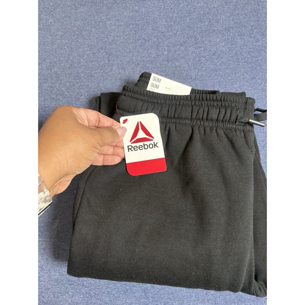 Reebok Men’s Black Slim Tapered Jogger Pants 2XL Big & Tall Cargo Pockets - Picture 3 of 4